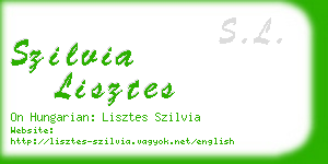 szilvia lisztes business card
